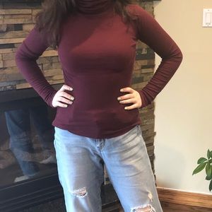 Maroon Poof! Turtle neck sweater